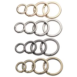 Spring O-ring buckle - round push trigger - hook - carabiner - 19mm - 25mm - 32mm - 38mm