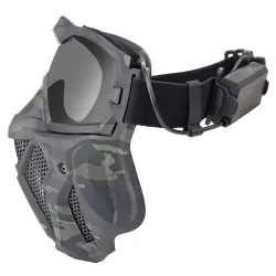 Tactical full face mask - with lenses / anti-fog fan - adjustable strap - airsoft - motocross / paintball