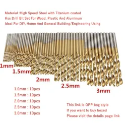 HSS-Spiralbohrersatz - 1 mm / 1,5 mm / 2 mm / 2,5 mm / 3 mm - 100 - 200 Stück