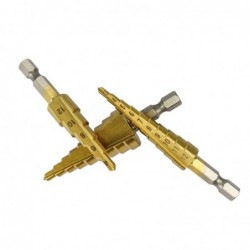 HSS step drill bit set - for wood / metal - 3-12mm / 4-12mm / 4-20mm 3 pieces