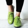 Soft flat shoes - with laces - pleated leather