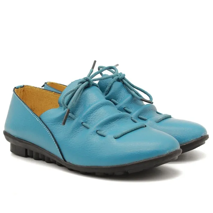 ZapatosPleated leather flat shoes