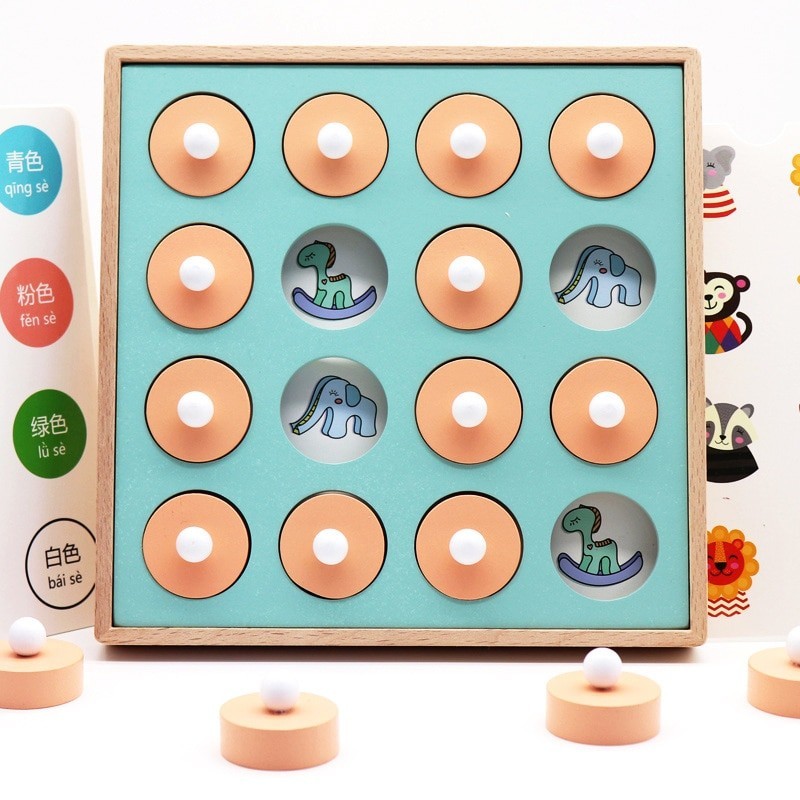 Memory match - chess - educational wooden games