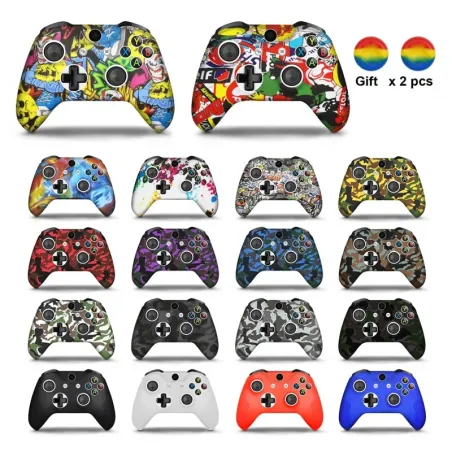Siliconen beschermhoes - voor Xbox One Slim controller - met 2 grips kappenController