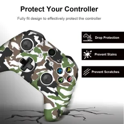 Silicone protective case cover - for Xbox One Slim controller - with 2 grips capsControllers