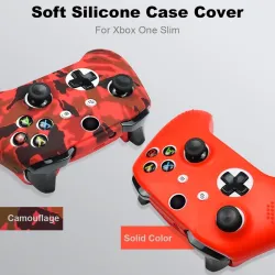 Silikonschutzhülle - für Xbox One Slim Controller - mit 2 Griffkappen