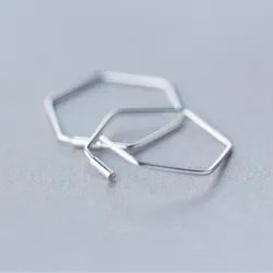 Pentagon örhängen - geometrisk hyperbole - 925 sterling silver