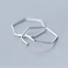 Boucles d'oreilles pentagone - hyperbole géométrique - argent sterling 925