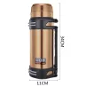 Vacuum thermos - with strap - stainless steel - large capacity - 1200L - 1600L - 2000L