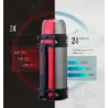 Vacuum thermos - with strap - stainless steel - large capacity - 1200L - 1600L - 2000L