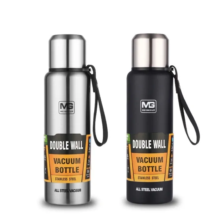 Vacuüm thermoskan - met riem / zak - dubbelwandig - RVS - 500ml - 750ml - 1000ml - 1500mlThermosflessen