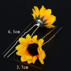 Sunflower - hair pin - 10pcs / set