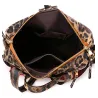 Leather backpack - with multicolored strap