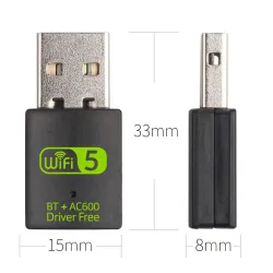 USB 2.0 - odbiornik Wi-Fi - adapter z Bluetooth - 600Mbps 2.4G 5GSieć