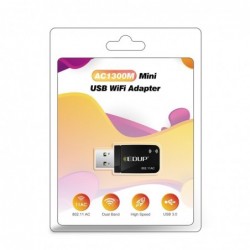 Mini WIFI-adapter - USB 3.0 - 300 mbps / 1300 mbps - 2,4 GHz / 5,8 GHzNetwerk