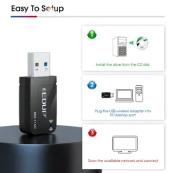 Mini wifi adapter - 1300mbps - wireless - usb