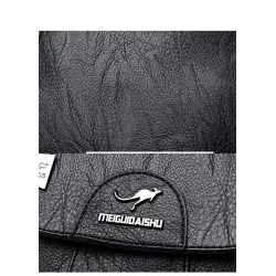 MochilasLeather backpack - with hand strap / front zipper