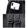 MochilasLeather backpack - with hand strap / front zipper