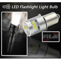 P13.5S / E10 - LED pære - 6000K hvid - til lommelygte - 2 stk.