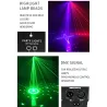 Lampe disco 9 faisceaux - RGB - DMX - LED - projecteur de lumière - laser - télécommande - pour disco / bars