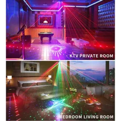 9-wiązkowa lampa dyskotekowa - RGB - DMX - LED - projektor świetlny - laser - pilot - do dyskoteki / barówOświetlenie scenicz...
