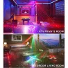 Lampe disco 9 faisceaux - RGB - DMX - LED - projecteur de lumière - laser - télécommande - pour disco / bars