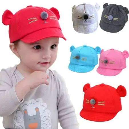 Czapka dziecięca z daszkiem - snapback z kocimi uszamiCzapki i kapelusze