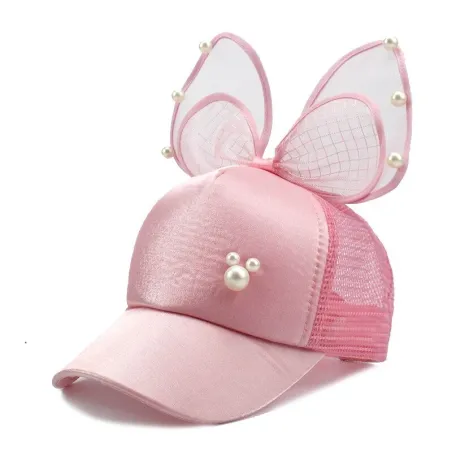 Baseballpet voor kinderen - snapback met strik / parels / meshPetjes & mutsjes