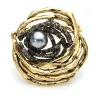 RHINESTONE pearl rose flower brooche - such a little beauty for someone special