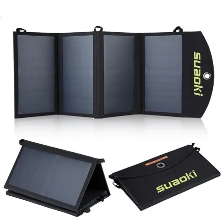 Solpanel - batteriladdare - hopfällbar - vattentät - dubbla 5V/2.1A USB - 25W