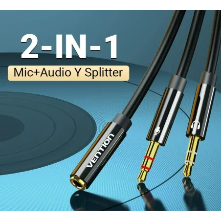 Kopfhörersplitter - Audio-AUX-Kabel - 3,5-mm-Buchse - Buchse auf 2 Stecker