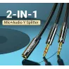 Kopfhörersplitter - Audio-AUX-Kabel - 3,5-mm-Buchse - Buchse auf 2 Stecker