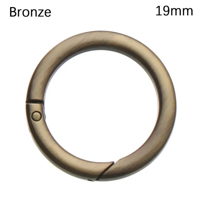 Spring O-ring buckle - round push trigger - hook - carabiner - 19mm - 25mm - 32mm - 38mm