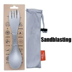 Titanium lepel / vork - ultralicht - voor kamperen / picknickenSurvival gereedschap