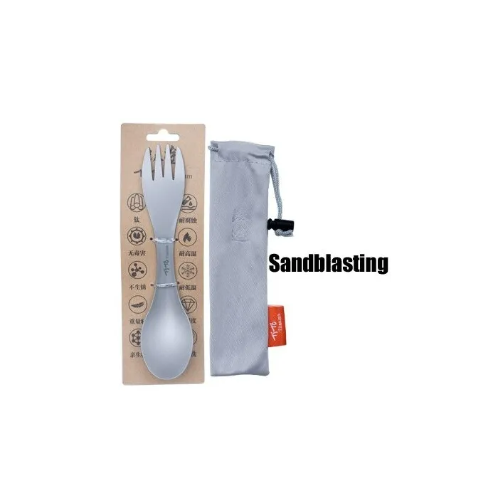 Titanium lepel / vork - ultralicht - voor kamperen / picknickenSurvival gereedschap