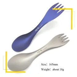 Titanium lepel / vork - ultralicht - voor kamperen / picknickenSurvival gereedschap