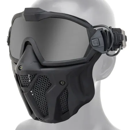 Tactical full face mask - with lenses / anti-fog fan - adjustable strap - airsoft - motocross / paintball