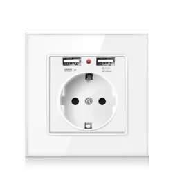 Electrical power socket - glass panel - designer