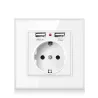 Electrical power socket - glass panel - designer