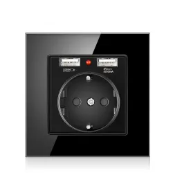 Electrical power socket - glass panel - designer