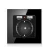 Electrical power socket - glass panel - designer