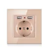 Electrical power socket - glass panel - designer