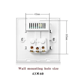 Electrical power socket - glass panel - designer