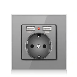 Electrical power socket - glass panel - designer
