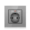 Electrical power socket - glass panel - designer