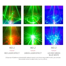 Stage / disco light - laser projector - 128 patterns - RGBW - LED