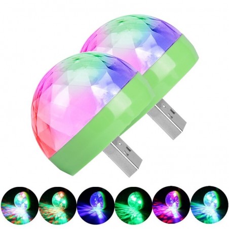 Mini światło dyskotekowe - USB - LED - kryształowa kula - lampka - z czujnikiem muzykiOświetlenie sceniczne i eventowe
