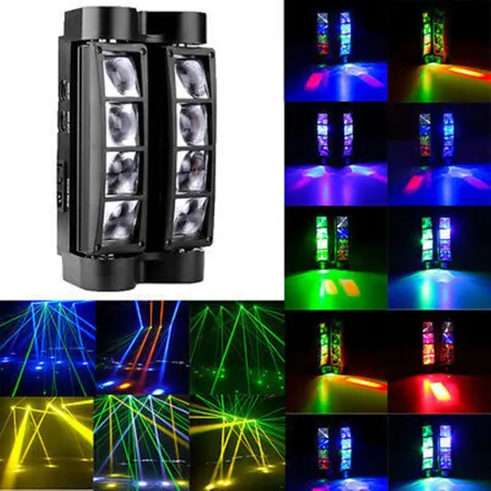 Spider Beam Bühnenlicht - tragbar - Moving Head - LED - RGBW - 8x 10W
