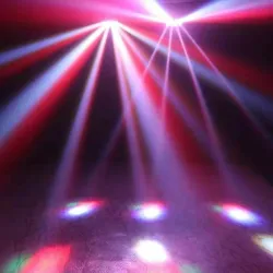Spider beam stage light - portable - moving head - LED - RGBW - 8x 10W