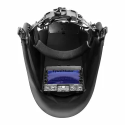 Auto darkening welding helmet - optical class 1111 - 100 * 65mm - skull / flames / blue racer